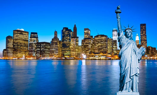 Manhattan Skyline and Statue