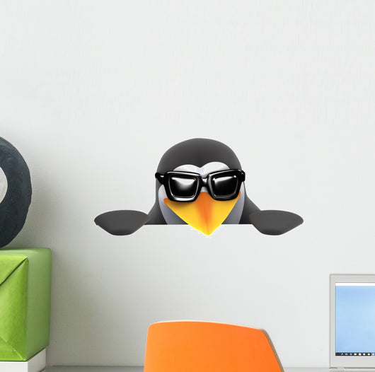 3D Penguin Sunglasses Peeps Wall Decal
