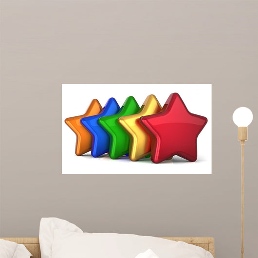 5 Stars Shape Service Award Wall Decal