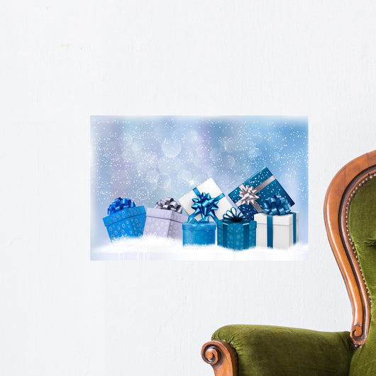 Christmas Blue with Gift