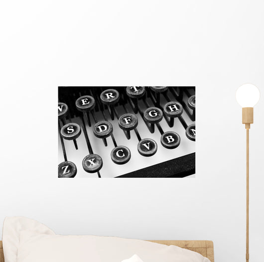 Typewriter  in black and white Wall Mural