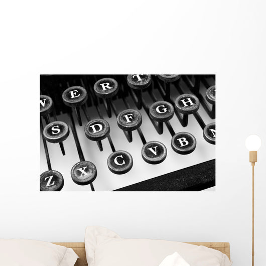 Typewriter  in black and white Wall Mural