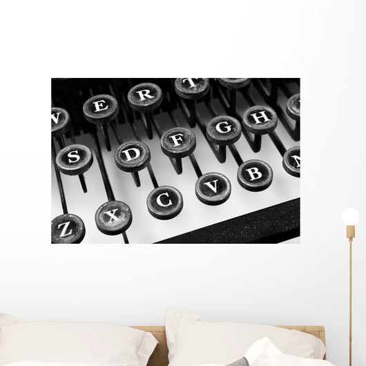 Typewriter  in black and white Wall Mural