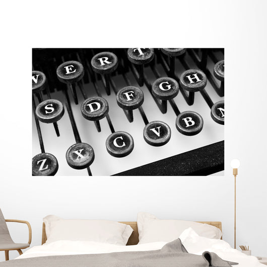 Typewriter  in black and white Wall Mural