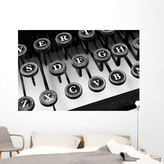 Typewriter  in black and white Wall Mural