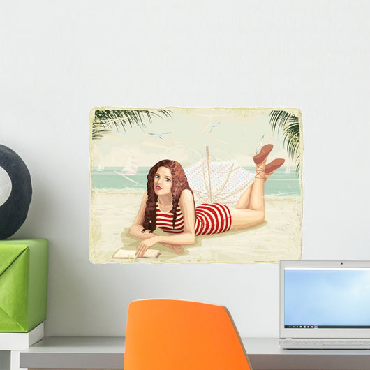 Retro Card with Girl