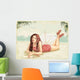 Retro Card with Girl