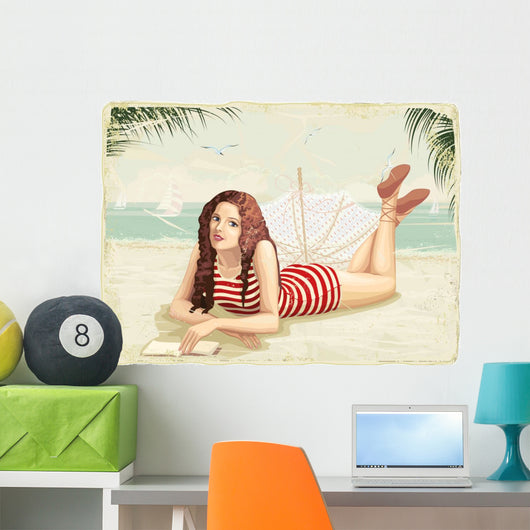 Retro Card with Girl