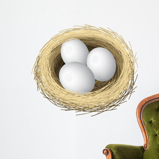 Layered vector illustration of nest eggs Wall Decal
