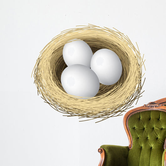 Layered vector illustration of nest eggs Wall Decal