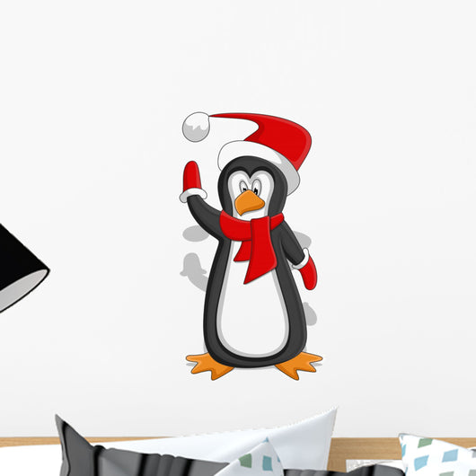Penguin - Christmas Vector Illustration Wall Decal