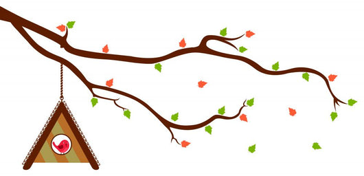 Tree Branch with Bird Wall Mural