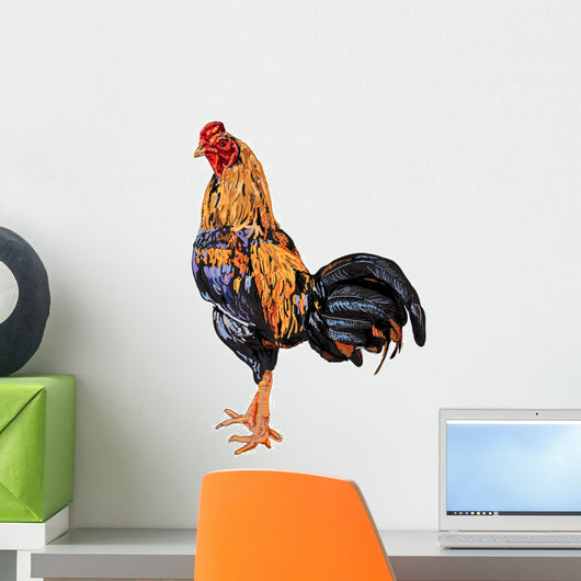 A Cock,native Species of Thailand,has Beautiful Color. Wall Decal