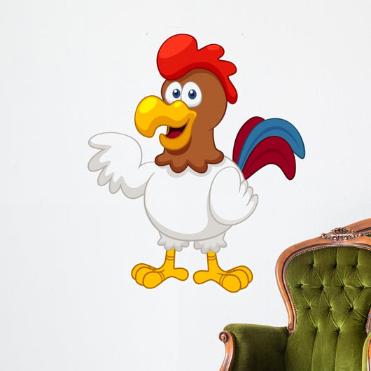 illustration of Cartoon Cock Wall Decal