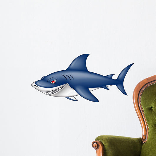 angry blue shark Wall Decal
