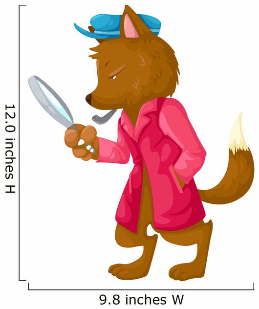fox detective vector Wall Decal