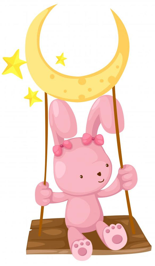 rabbit playing swing vector Wall Decal