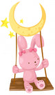 rabbit playing swing vector Wall Decal