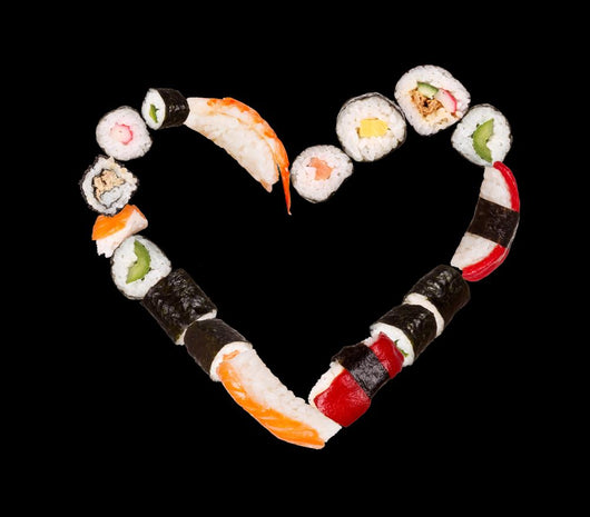 Heart Shape Sushi Wall Mural
