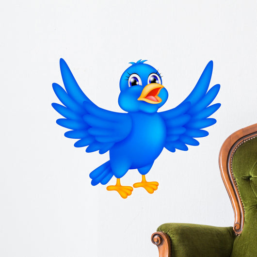 Happy Blue Bird Wall Decal