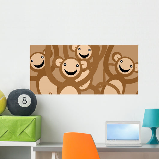 Happy Monkeys Wall Mural