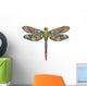Psychedelic Colorful Dragonfly Wall Decal