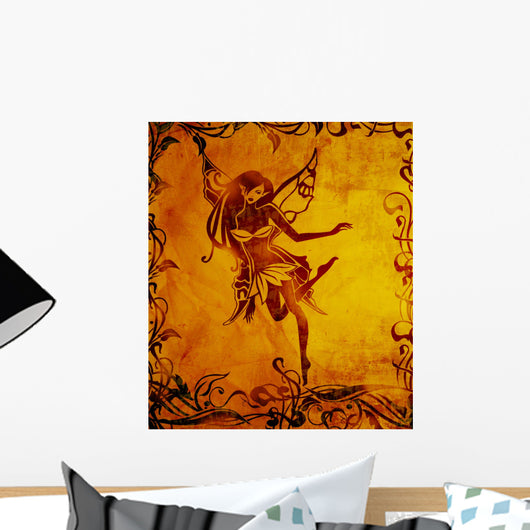 Grunge fairy wallpaper Wall Mural