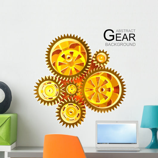 Abstract Gears combined in a butterfly Wall Decal