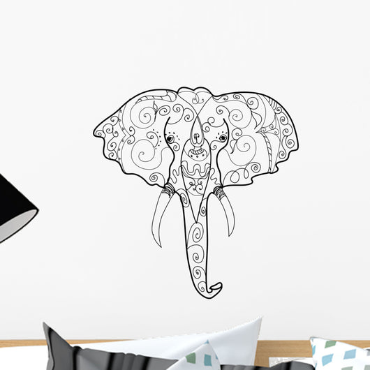 Elephant's Head Tattoo Wall Mural
