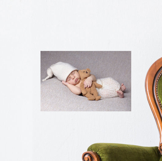 Sleeping Baby with Teddy