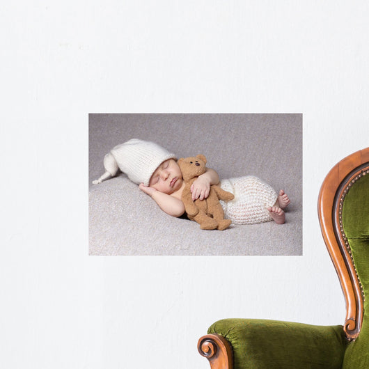 Sleeping Baby with Teddy