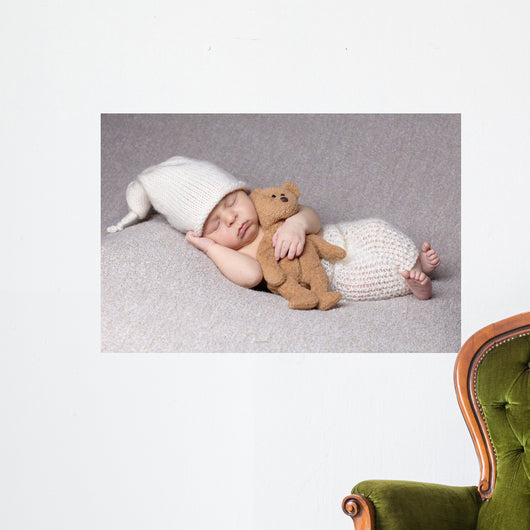 Sleeping Baby with Teddy