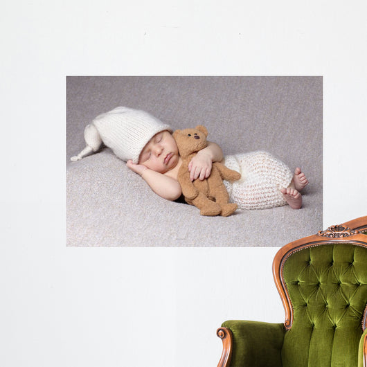 Sleeping Baby with Teddy