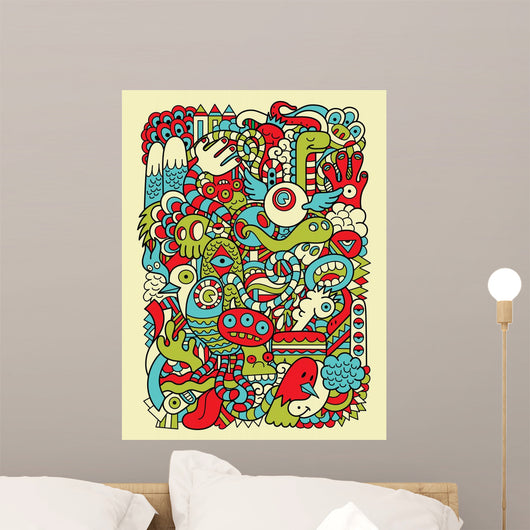 Hipster Doodle Monster Collage