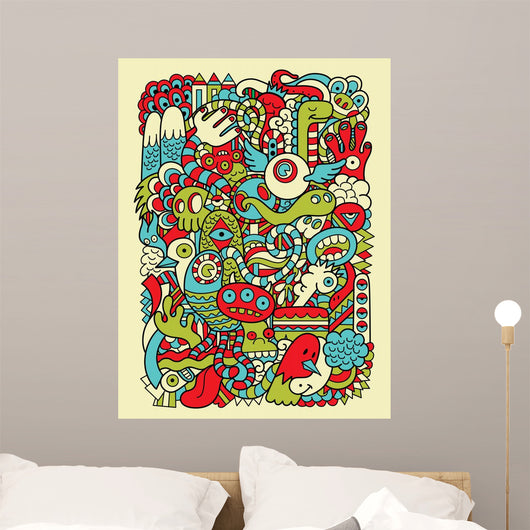 Hipster Doodle Monster Collage