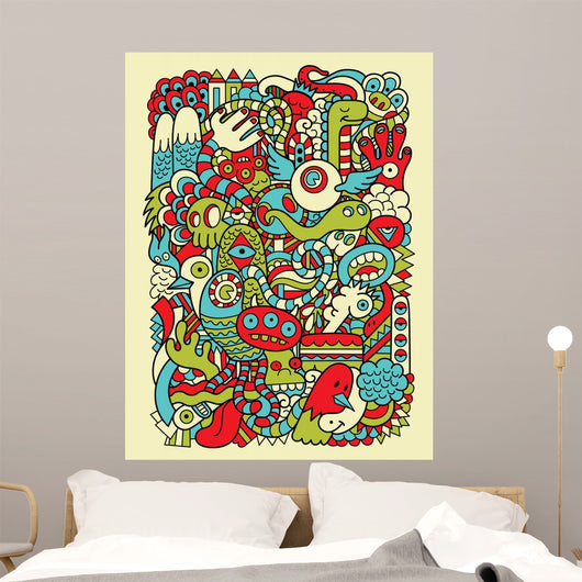 Hipster Doodle Monster Collage