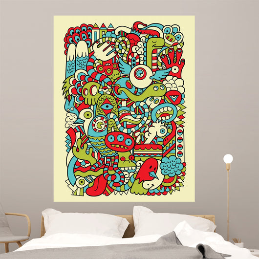 Hipster Doodle Monster Collage