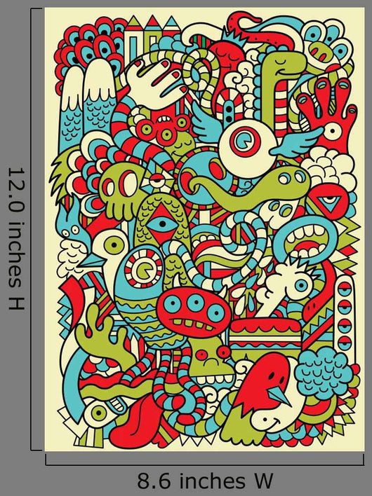Hipster Doodle Monster Collage