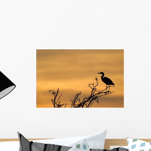Grey Heron Treetop with Wall Mural