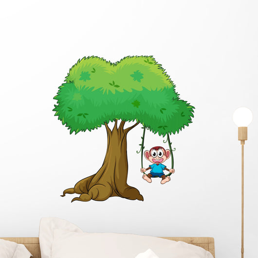 Monkey Playing Swing Tree