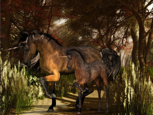 Mother Unicorn and Foal Wall Mural