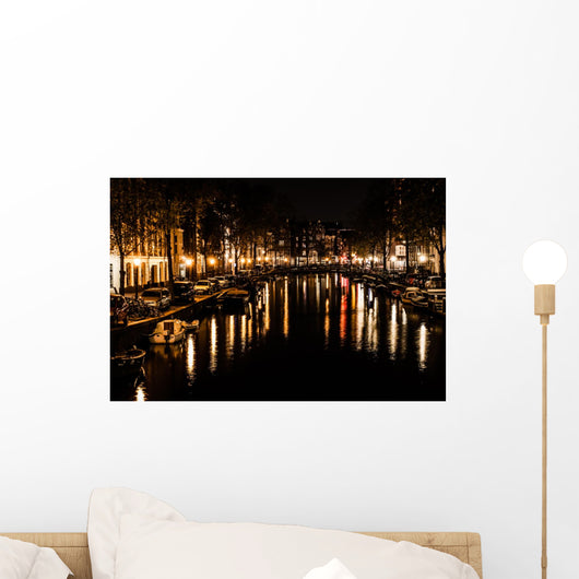 Amsterdam Night Netherlands Wall Mural