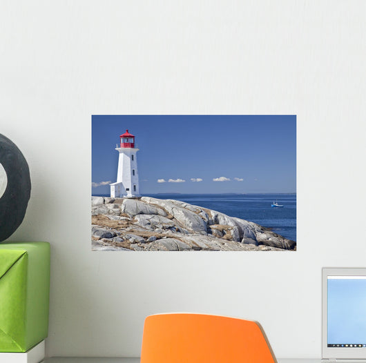 Peggy's Cove lighthouse, Nova Scotia, Canada. Wall Mural