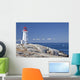 Peggy's Cove lighthouse, Nova Scotia, Canada. Wall Mural