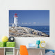 Peggy's Cove lighthouse, Nova Scotia, Canada. Wall Mural