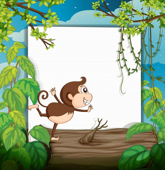 Smiling Monkey and White