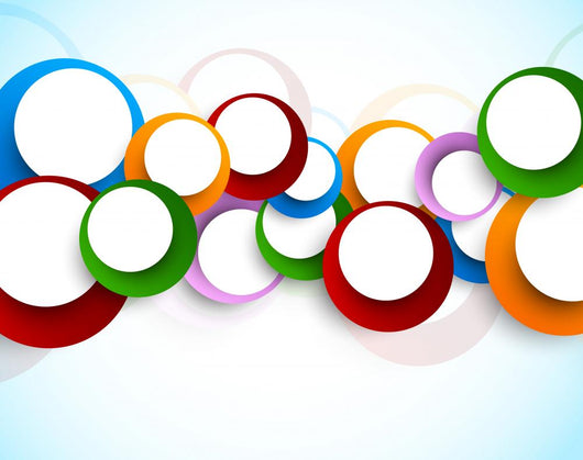 Abstract Rainbow Circles Wall Mural