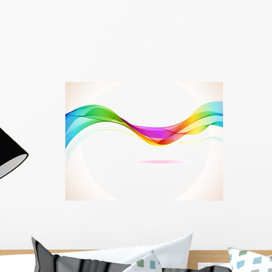 Abstract colorful background with wave Wall Mural
