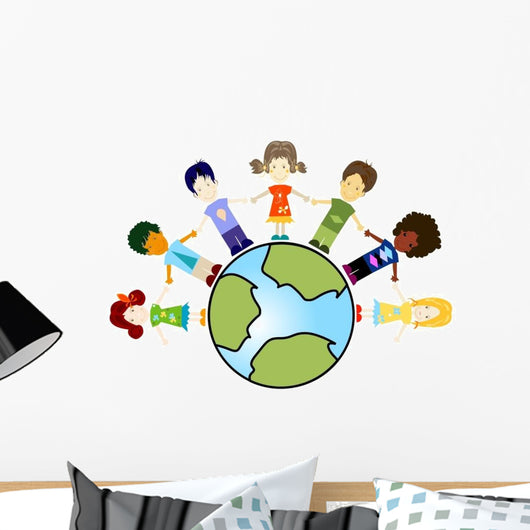 kids and planet earth Wall Decal