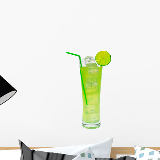 green cocktail with lime Wall Decal